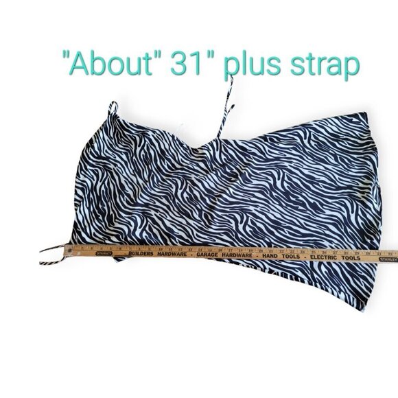 ACOA zebra print cowl neck cutout sleeveles minidress small - Picture 7 of 8